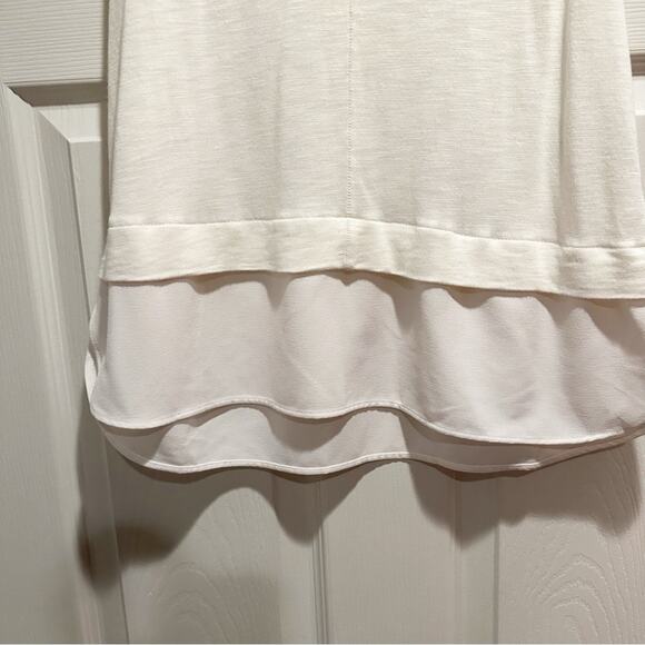 J Crew Drapey Tank Top Silky Hem Ivory Sleeveless Summer Shirt Solid SMALL C8031 - Picture 9 of 13